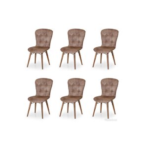 6 Adet Incebelli Sandalye Kahverengi