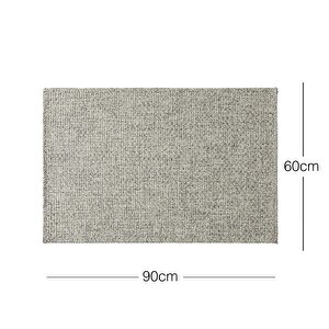 Ocean Home Textile Yıkanabilir Jüt Görünümlü Gri Renk Hasır Desenli Paspas 60 x 90 Cm