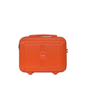 Premium Polipropilen Kırılmaz 2'li Valiz Seti Kabin Boy Ve Makyaj 2'li Set Turuncu V303