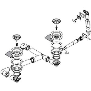 Hansgrohe S510-f635 Ankastre Granit Eviye 180/450 Beton Grisi + Manuel Gider