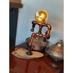 Rustik Masa Lambası El Yapımı Robot Tasarım Kitap Okuma Lambası Retro Başucu Lambası