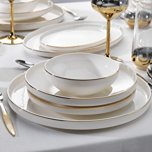 Adel Gold Yemek Takımı 56 Parça-gold