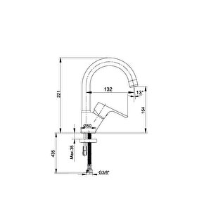 Eca Niobe Kuğu Borulu Lavabo Bataryası Krom 102188054