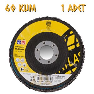 Katlı Flap Disk Yuvarlak Zımpara 115 Mm - P60 Kum - 1 Adet