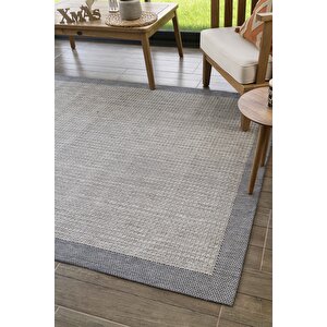 Konfor Sisalux 3092 Gri Jüt Tabanlı Modern Dokuma Kilim Sisal Hasır Halı 100x200 cm