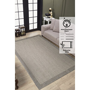Konfor Sisalux 3091 Bej Jüt Tabanlı Modern Dokuma Kilim Sisal Hasır Halı 160x230 cm