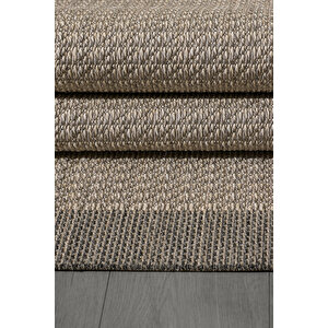 Konfor Sisalux 3091 Bej Jüt Tabanlı Modern Dokuma Kilim Sisal Hasır Halı 80x300 cm