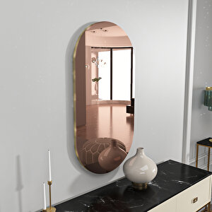 Riors Luxury Gold Detaylı Bronz Oval Ayna