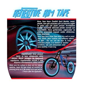 Mavi Neon Jant Bandı Fosforlu Araç Otomobil Motosiklet Parlayan Reflektörlü Jant Şeridi Mavi