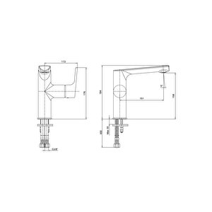 Eca Luna Lavabo Bataryası Yandan Kollu Krom 102108955