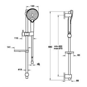Bliss A45743 3f Sürgülü El Duşu Takımı, Krom