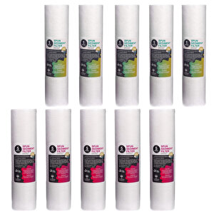 10 Adet Açık Kasa Su Arıtma Filtre 1-5 Mikron Sediment Spun Filtre