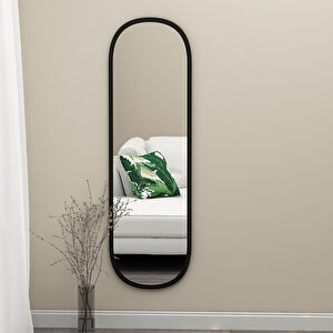 Dekoratif Oval Boy Aynası Siyah Asn002