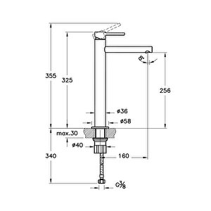 Vitra Origin A4255836wtc Lavabo Bataryası (yüksek Large), Mat Siyah