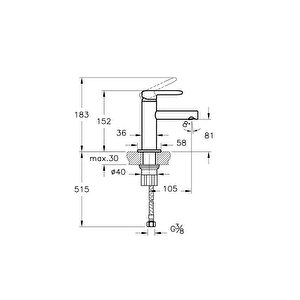 Vitra Sento A42666 Çocuk Lavabo Bataryası, Krom - Sarı