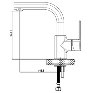 Gpd Tek Gövde Lavabo Bataryası Siyah Pedra Mtl160-s