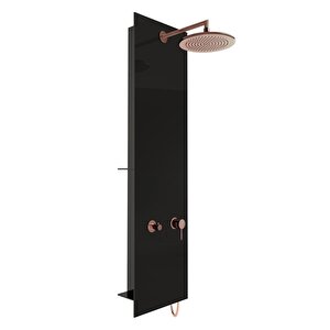 Vitra Origin A45805 Masajlı Duş Sistemi Siyah Cam - Bakır