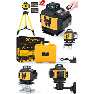 Yüksek Hassasiyetli X2 Çift Akülü Lazer Hizalama Makinesi 16 Çizgi Yeşil Lazer Işınlı Kumandalı Set