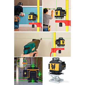 Yüksek Hassasiyetli X2 Çift Akülü Lazer Hizalama Makinesi 16 Çizgi Yeşil Lazer Işınlı Kumandalı Set