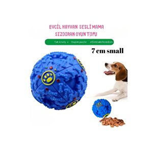 3b Trend 7 Cm Sesli Mama Hazneli Ve Ödül Maması Için Köpek Oyun Topu Oyuncağı Mavi