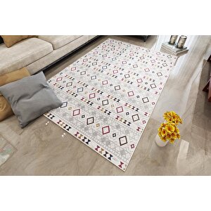 İskandinav Kilim Desenli Kaymaz Taban Yıkanabilir Renkli Halı 80x950 cm