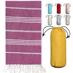 Makro Peştemal %100 Pamuk Banyo Havlusu Mor