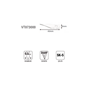 Vip-tec Vt873000 Standart Hobi Bıçağı Yedeği Yerli Üretim 10 Adet
