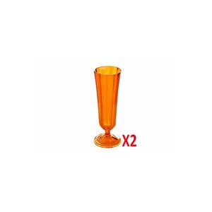 Turuncu Flüt Şampanya Bardağı 130cc 2'li 04fia001736