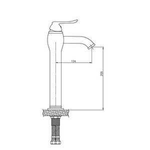 Gpd Msl150-o Tauro Set Üstü Yüksek Çanak Tipi Lavabo Bataryası Siyah