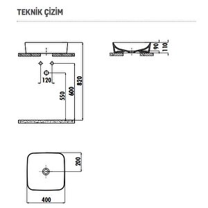 Creavi̇t Ul040 Tezgah Üstü 40 Cm Ultra Çanak Lavabo