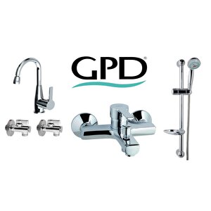 Gpd Solus 5 Parça Banyo Armatür Musluk Batarya Seti Mbb55-mtl55-dst16-fkm01-2