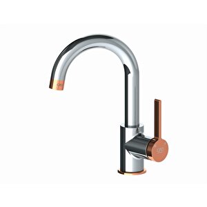 Gpd Gildo Mtl165-k-r Tek Gövde Lavabo Bataryası Krom - Rose Gold