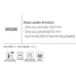 Creavit Sr1500 Sharp Lavabo Bataryası Krom - Hizli Kargo