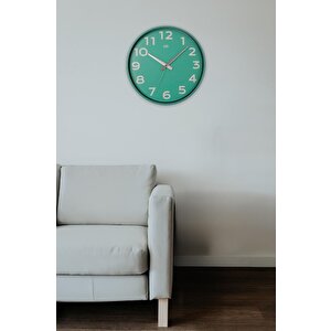 Simplex Cam Detaylı Sessiz Mekanizmalı Duvar Saati 37,5 Cm Yeşil - K-simplex-yes