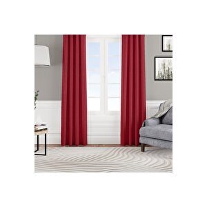 Kadife Dokulu Fon Perde Pilesiz Tek Kanat Bordo 50x260 cm