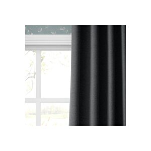 Blackout Karartma Tek Kanat Fon Perde Koyu Gri 140x280 cm