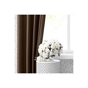 Blackout Karartma Tek Kanat Fon Perde Kahverengi 70x280 cm