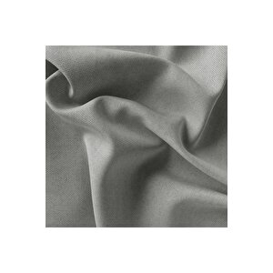 Kadife Dokulu Fon Perde Pilesiz Tek Kanat Gri 400x280 cm