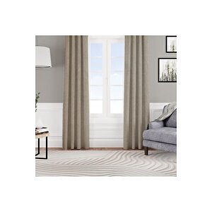 Kadife Dokulu Fon Perde Pilesiz Tek Kanat Vizon 100x260 cm