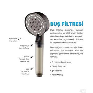 Truva Kireç Önleyici Fonksiyonlu Filtreli El Duşu + 2 Adet Filtre