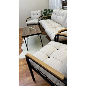 Modern Kadıköy Balkon, Bahçe, Cafe - Metal Kanepe Koltuk Takımı - 3+1+1+ Sehpa