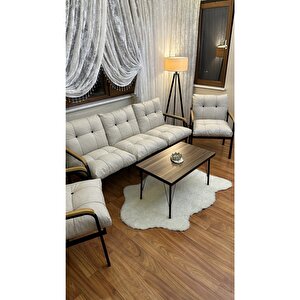Modern Kadıköy Balkon, Bahçe, Cafe - Metal Kanepe Koltuk Takımı - 3+1+1+ Sehpa