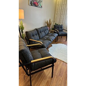 Modern Avcılar Balkon, Bahçe, Cafe - Metal Kanepe Koltuk Takımı - 3+1+1