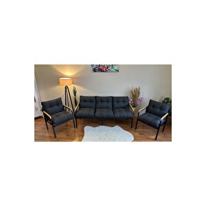 Modern Avcılar Balkon, Bahçe, Cafe - Metal Kanepe Koltuk Takımı - 3+1+1