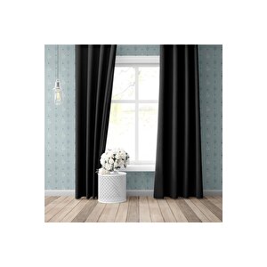 Blackout Karartma Tek Kanat Fon Perde Siyah 300x280 cm