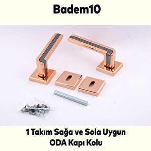 Defne Lüx Krom Bakır Gold Kare Rozetli Oda Kapısı Kapı Kolu Sağa Ve Sola Uygun Kapı Kolları 1 Takım