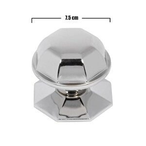 Kristal Kapı Tokmağı Topuzu Kapı Babası Kolu Nikel Saten Metal Tokmak