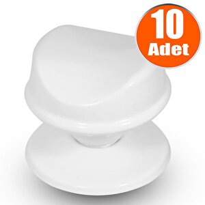 Gülkumru Kapı Tokmağı Kapı Topuzu Babası Kolu Beyaz Metal Tokmak (10 Adet)