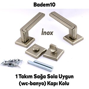 Defne Lüx İnox Kare Rozetli Wc-banyo Kapısı Uyumlu Kapı Kolu Sağa Ve Sola Uygun Kapı Kolları 1 Takım
