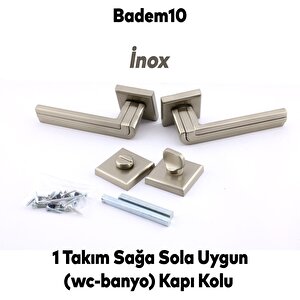Defne Lüx İnox Kare Rozetli Wc-banyo Kapısı Uyumlu Kapı Kolu Sağa Ve Sola Uygun Kapı Kolları 1 Takım